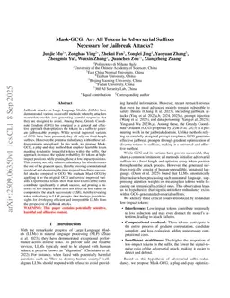 Mask-GCG: Are All Tokens in Adversarial Suffixes Necessary for Jailbreak Attacks?