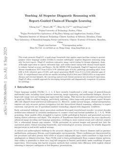 Teaching AI Stepwise Diagnostic Reasoning with Report-Guided Chain-of-Thought Learning