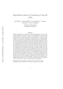 Signal-Based Malware Classification Using 1D CNNs