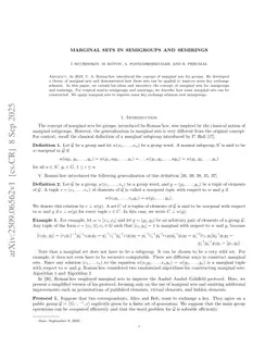 Marginal sets in semigroups and semirings