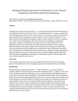 Topological Regularization for Force Prediction in Active Particle Suspension with EGNN and Persistent Homology