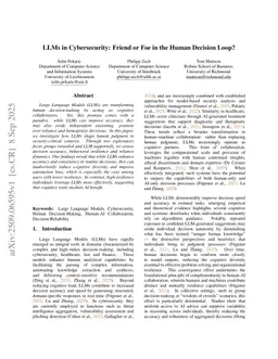 LLMs in Cybersecurity: Friend or Foe in the Human Decision Loop?