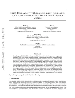 HAVE: Head-Adaptive Gating and ValuE Calibration for Hallucination Mitigation in Large Language Models