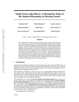 Small Vectors, Big Effects: A Mechanistic Study of RL-Induced Reasoning via Steering Vectors