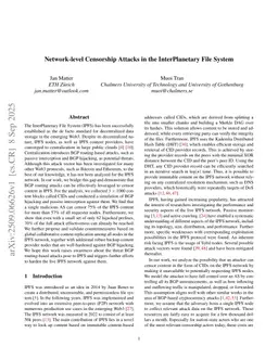 Network-level Censorship Attacks in the InterPlanetary File System