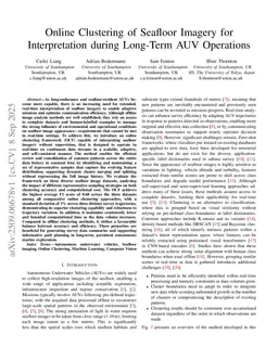 Online Clustering of Seafloor Imagery for Interpretation during Long-Term AUV Operations