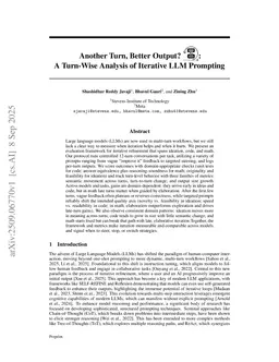 Another Turn, Better Output? A Turn-Wise Analysis of Iterative LLM Prompting