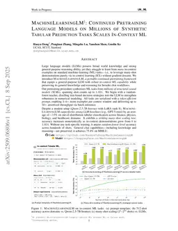 MachineLearningLM: Scaling Many-shot In-context Learning via Continued Pretraining