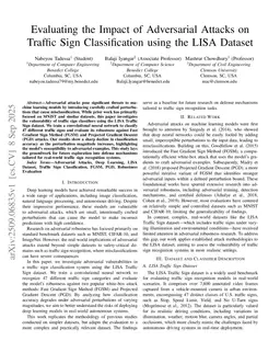 Evaluating the Impact of Adversarial Attacks on Traffic Sign Classification using the LISA Dataset