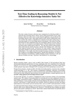 Test-Time Scaling in Reasoning Models Is Not Effective for Knowledge-Intensive Tasks Yet
