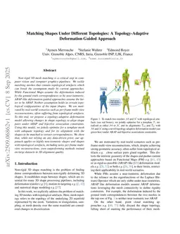 Matching Shapes Under Different Topologies: A Topology-Adaptive Deformation Guided Approach