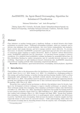 AxelSMOTE: An Agent-Based Oversampling Algorithm for Imbalanced Classification