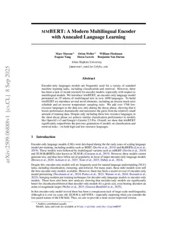 mmBERT: A Modern Multilingual Encoder with Annealed Language Learning