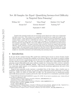 Not All Samples Are Equal: Quantifying Instance-level Difficulty in Targeted Data Poisoning