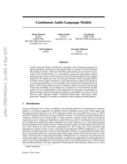 Continuous Audio Language Models
