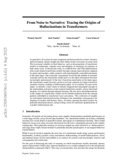 From Noise to Narrative: Tracing the Origins of Hallucinations in Transformers