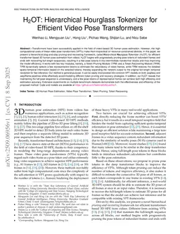 H$_{2}$OT: Hierarchical Hourglass Tokenizer for Efficient Video Pose Transformers