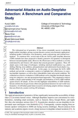 Adversarial Attacks on Audio Deepfake Detection: A Benchmark and Comparative Study