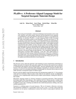 PLaID++: A Preference Aligned Language Model for Targeted Inorganic Materials Design
