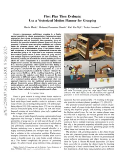 First Plan Then Evaluate: Use a Vectorized Motion Planner for Grasping