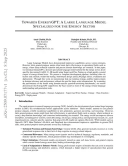 Towards EnergyGPT: A Large Language Model Specialized for the Energy Sector
