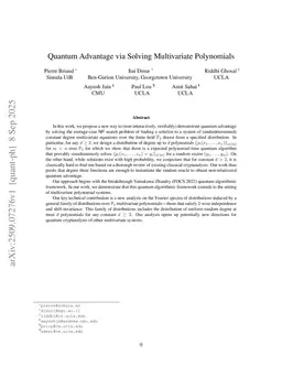 Quantum Advantage via Solving Multivariate Polynomials