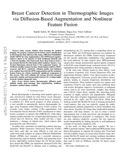 Breast Cancer Detection in Thermographic Images via Diffusion-Based Augmentation and Nonlinear Feature Fusion