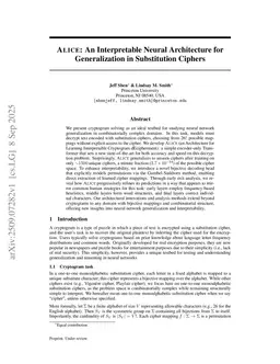 ALICE: An Interpretable Neural Architecture for Generalization in Substitution Ciphers