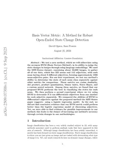 Basis Vector Metric: A Method for Robust Open-Ended State Change Detection