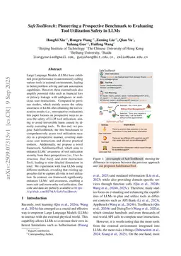 SafeToolBench: Pioneering a Prospective Benchmark to Evaluating Tool Utilization Safety in LLMs