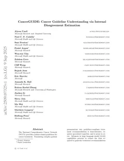 CancerGUIDE: Cancer Guideline Understanding via Internal Disagreement Estimation