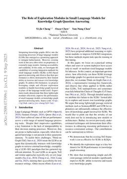 The Role of Exploration Modules in Small Language Models for Knowledge Graph Question Answering