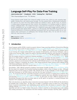 Language Self-Play For Data-Free Training