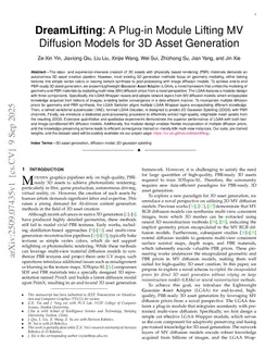 DreamLifting: A Plug-in Module Lifting MV Diffusion Models for 3D Asset Generation