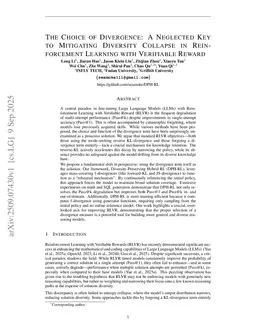 The Choice of Divergence: A Neglected Key to Mitigating Diversity Collapse in Reinforcement Learning with Verifiable Reward