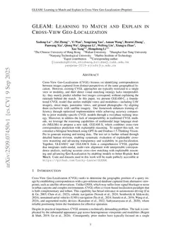 GLEAM: Learning to Match and Explain in Cross-View Geo-Localization