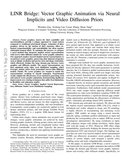 LINR Bridge: Vector Graphic Animation via Neural Implicits and Video Diffusion Priors