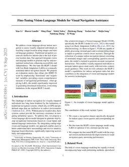 Fine-Tuning Vision-Language Models for Visual Navigation Assistance