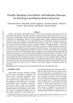 Flexible Morphing Aerial Robot with Inflatable Structure for Perching-based Human-Robot Interaction