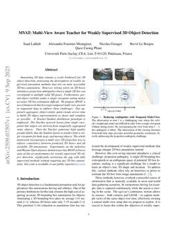MVAT: Multi-View Aware Teacher for Weakly Supervised 3D Object Detection
