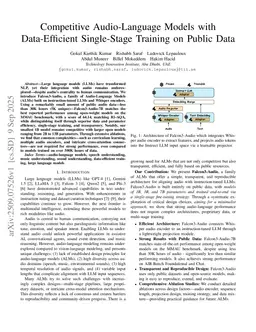 Competitive Audio-Language Models with Data-Efficient Single-Stage Training on Public Data