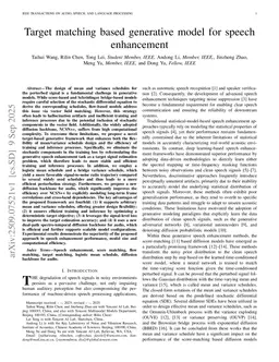 Target matching based generative model for speech enhancement