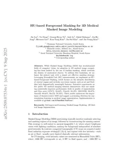 HU-based Foreground Masking for 3D Medical Masked Image Modeling