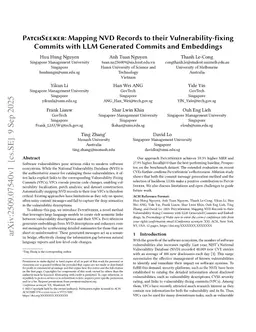 PatchSeeker: Mapping NVD Records to their Vulnerability-fixing Commits with LLM Generated Commits and Embeddings