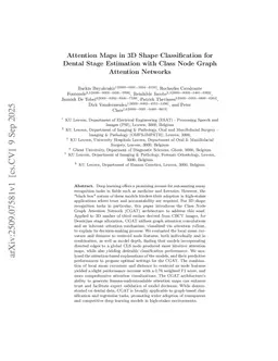 Attention Maps in 3D Shape Classification for Dental Stage Estimation with Class Node Graph Attention Networks