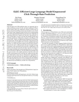 ELEC: Efficient Large Language Model-Empowered Click-Through Rate Prediction