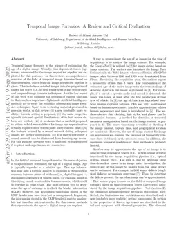 Temporal Image Forensics: A Review and Critical Evaluation