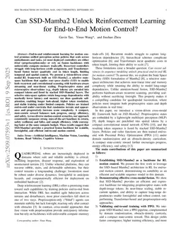 Vision-Proprioception Fusion with Mamba2 in End-to-End Reinforcement Learning for Motion Control