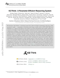 K2-Think: A Parameter-Efficient Reasoning System