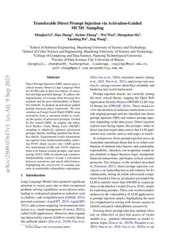 Transferable Direct Prompt Injection via Activation-Guided MCMC Sampling